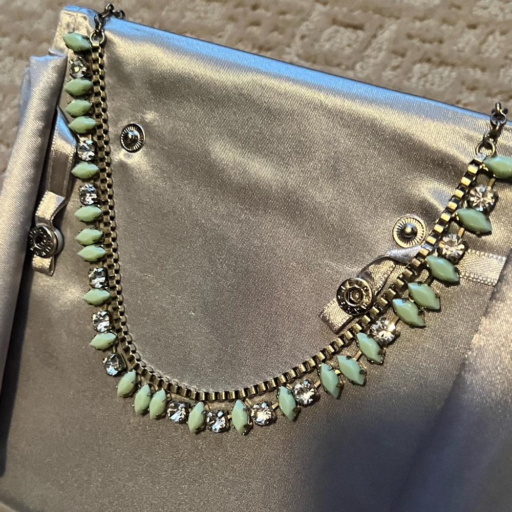 JCREW TURQUOISE AND DIAMOND FASHION NECKLACE